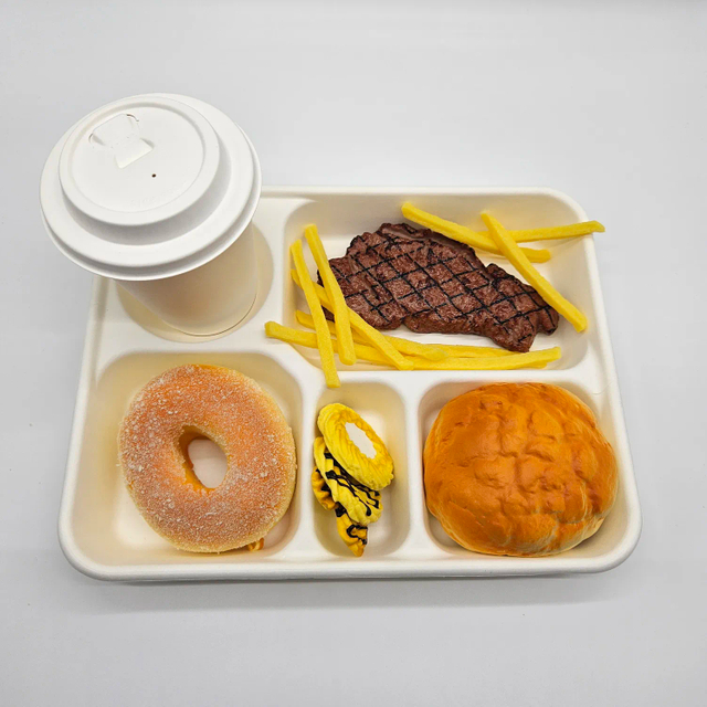 Serye ng Negosyo 5 kompartimento ng hugis -parihaba plate